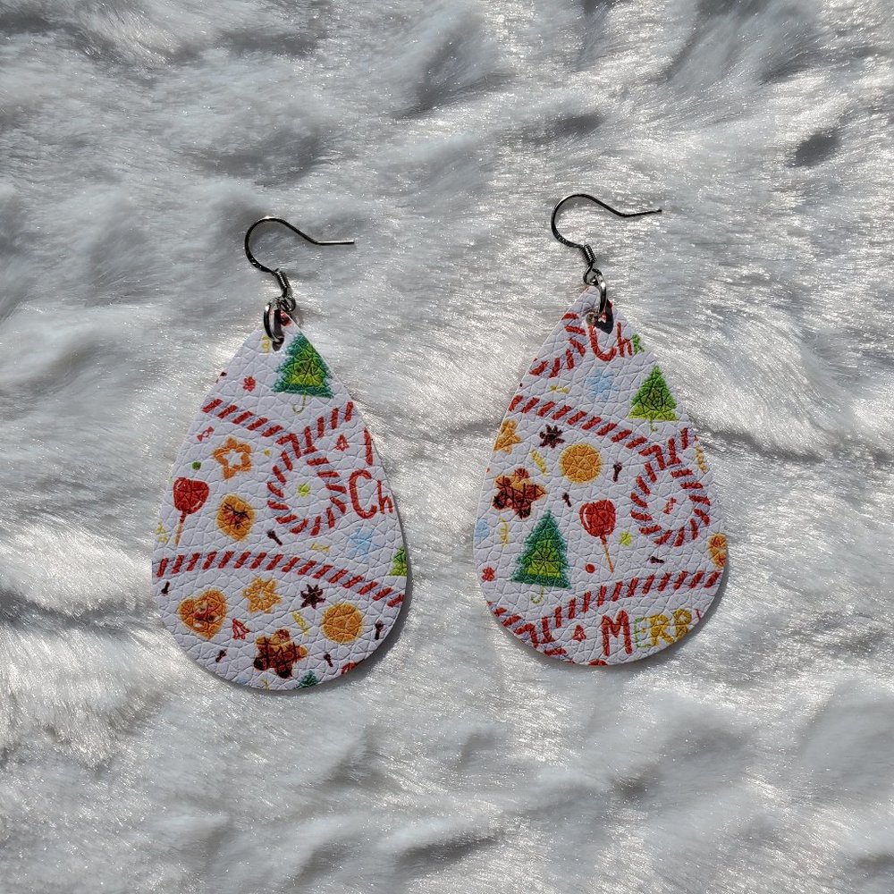 Merry Christmas Teardrop Earrings